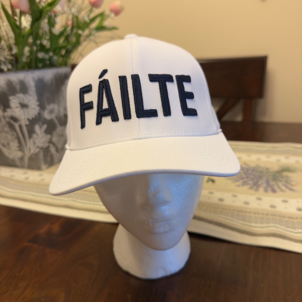 G/FORE Failte Golf Hat Mens Snow‎ White Navy Blue Snapback Flexfit 110 Cap NWT